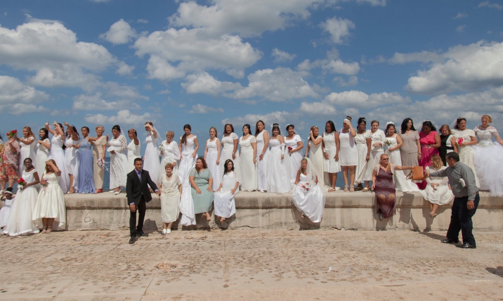 Casais evangélicos em protesto em Cuba. (Foto: Frank Padrón Rojas)